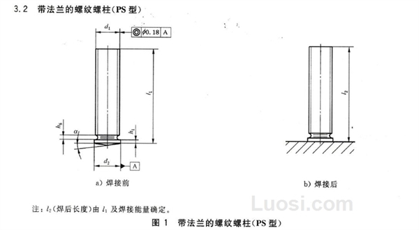 GB/T 902.4-2010 短周期电弧螺柱焊用焊接螺柱(带法兰的螺纹螺柱 PS型）